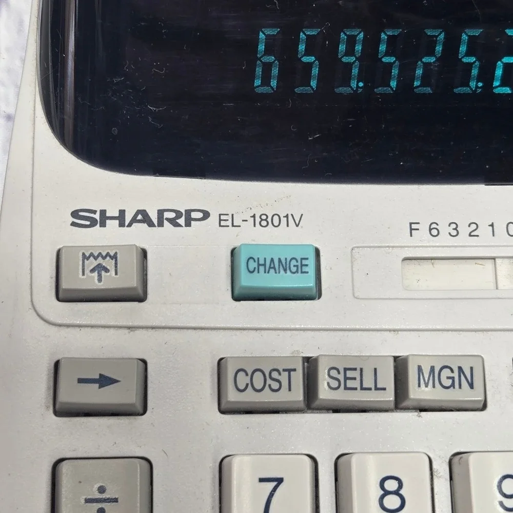 2- Sharp EL1801V Electronic Portable‎ Printer Calculator Dual Power Tested Works